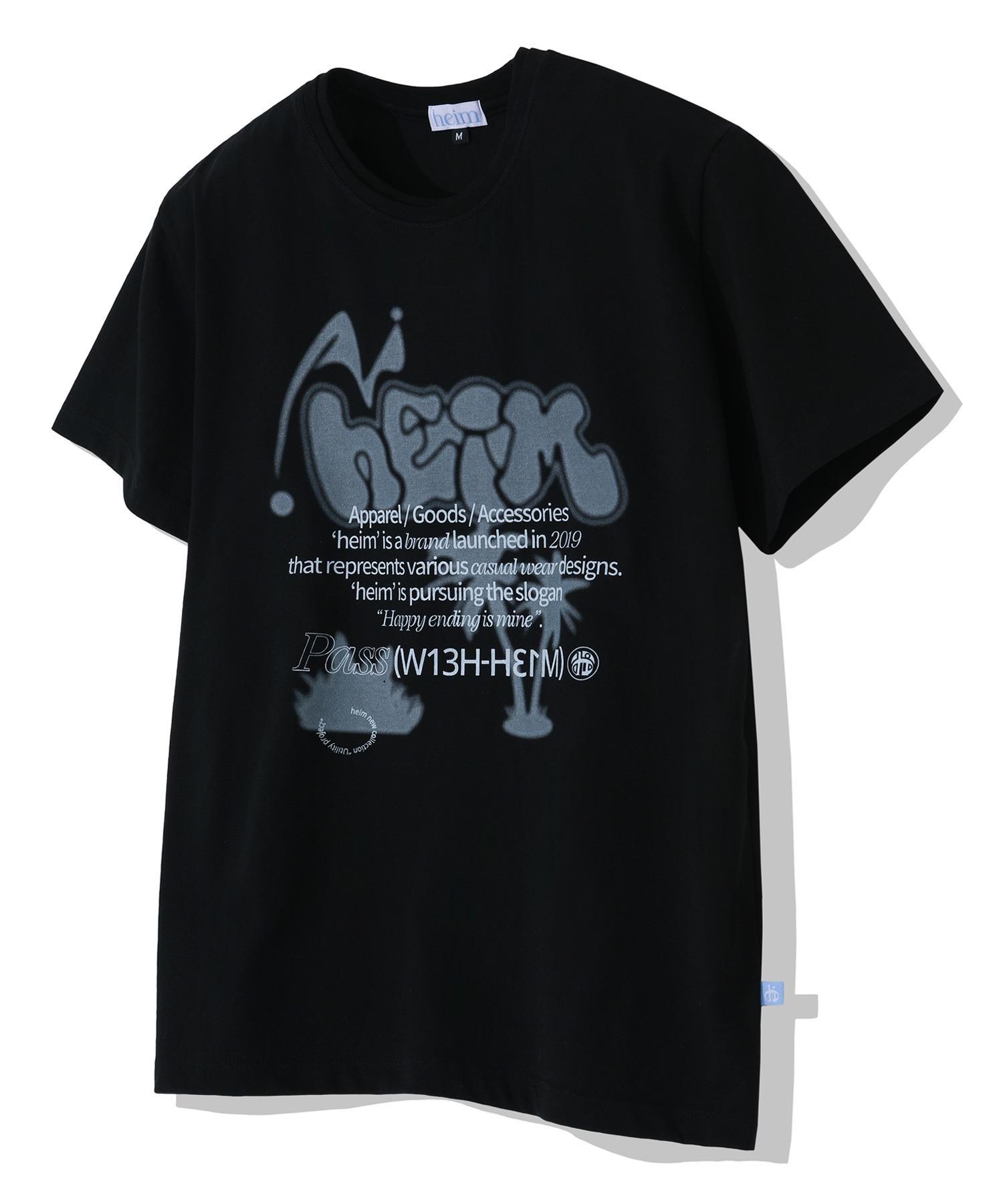 헤임 슬로건 리조트 티셔츠 (블랙) - by HEIM
